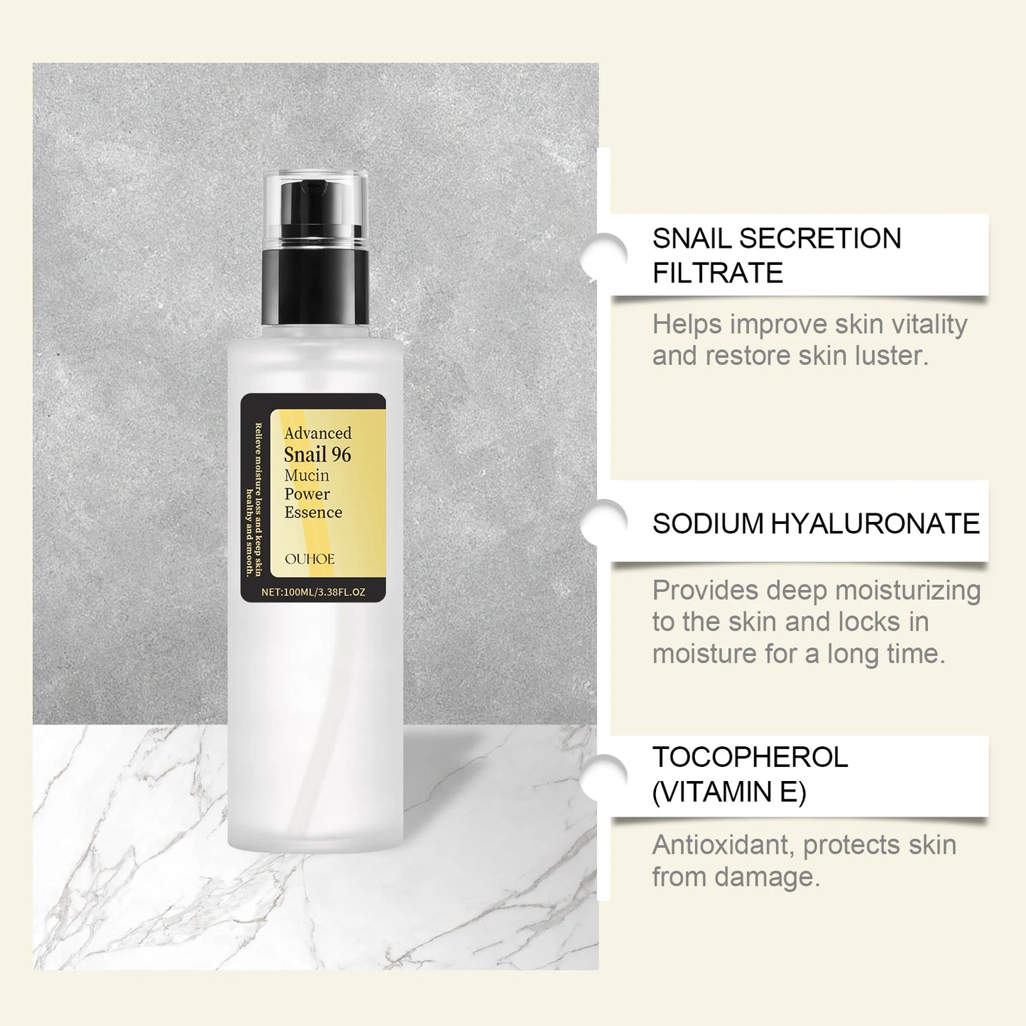 Snail Mucin 96% Korean Facial Essence